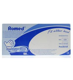 Romed Romed Latex handschoen niet steriel gepoederd XS (100st)
