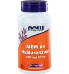 Now MSM 450 mg en Hyaluronzuur 50 mg (60vc) 60vc thumb