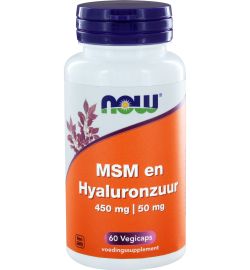 Now Now MSM 450 mg en Hyaluronzuur 50 mg (60vc)