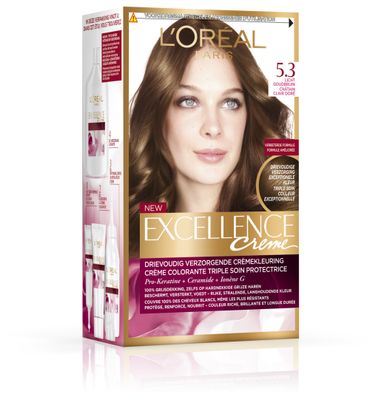 L'Oréal Excellence creme 5.3 licht goudbruin (1set) 1set