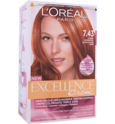 L'Oréal Excellence 7.43 koper goudblond (1set) 1set