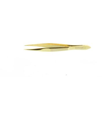 Malteser Pincet 8cm verguld spits 424-G (1st) 1st