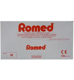 Romed Romed Vinyl handschoen niet steriel poedervrij M (100st)