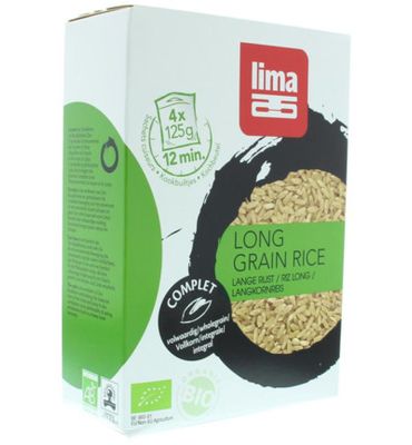 Lima Rijst lang kookbuiltjes 4 x 125 gram bio (4x125g) 4x125g