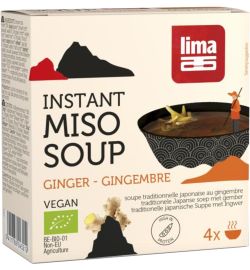 Lima Lima Instant miso soep gember 4 x 15 gram bio (4x15g)