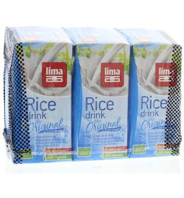 Lima Rice drink original pakjes 200 ml bio (3st) 3st