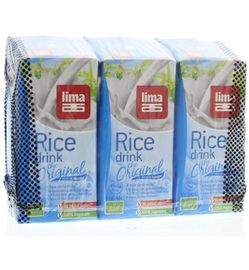 Lima Lima Rice drink original pakjes 200 ml bio (3st)