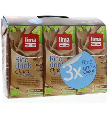 Lima Rice drink choco calcium 200 m l bio (3st) 3st
