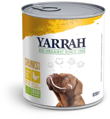 Yarrah Hond brokjes kip in saus bio (820g) 820g