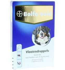 Bolfo Bolfo Gold druppels hond >25 kg 400 4 ml (2X4ML)