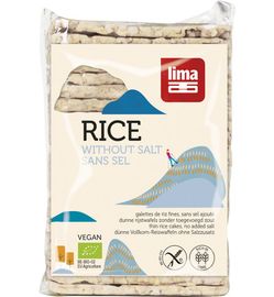 Lima Lima Rijstwafels zonder zout dun recht bio (130g)