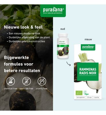 Purasana Rammenas/radis noir vegan bio (120vc) 120vc