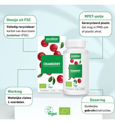 Purasana Cranberry/canneberge vegan bio (30vc) 30vc