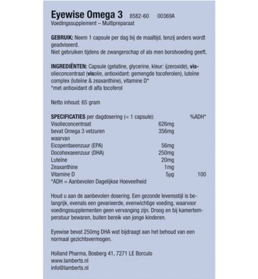 Lamberts Eyewise met omega 3 (60ca) 60ca