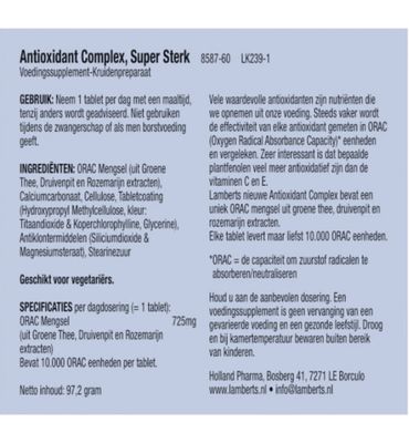 Lamberts Antioxidant complex super sterk (60tb) 60tb
