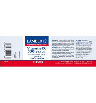 Lamberts Vitamine D3 3000IE/75mcg (120ca) 120ca