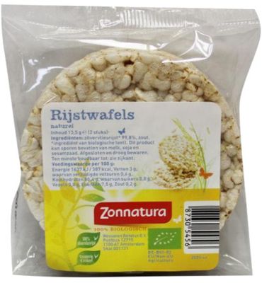 Zonnatura Rijstwafels naturel duo bio (13.5g) 13.5g