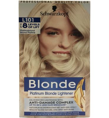 Schwarzkopf Blonde haarverf platinum blond L101 (1set) 1set