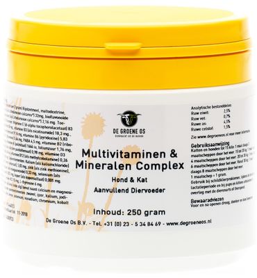 De Groene Os Multivitaminen & mineralen complex hond/kat (250g) 250g