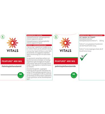 Vitals Peapure 400 mg palmitoylethanolamide (90vc) 90vc