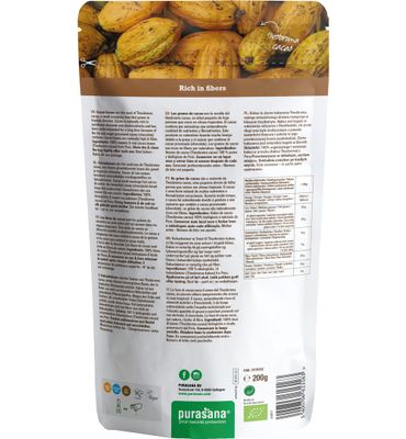 Purasana Cacao bonen/feves vegan bio (200g) 200g