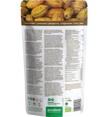 Purasana Cacao poeder/poudre vegan bio (200g) 200g