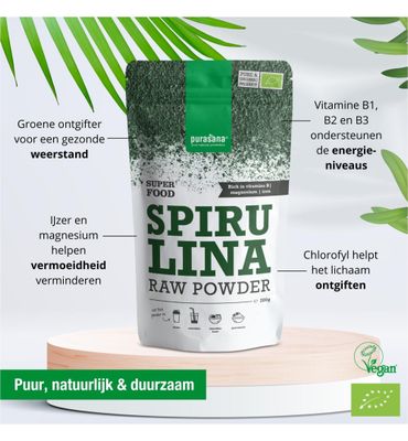 Purasana Spirulina poeder/poudre spiruline vegan bio (200g) 200g