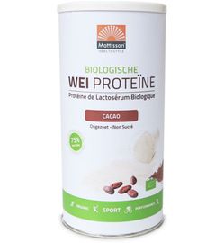 Mattisson Healthstyle Mattisson Healthstyle Wei whey proteine cacao 75% bio (450g)