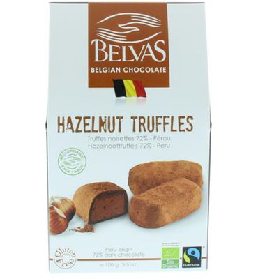 Belvas Praline hazelnoot truffels bio (100g) 100g