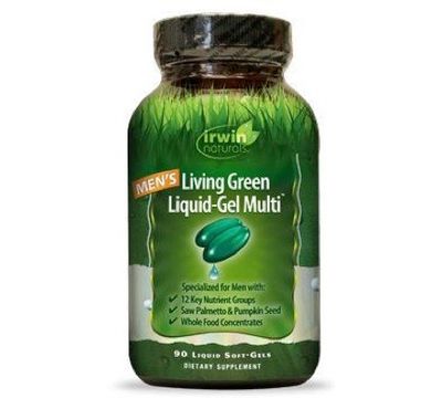 Irwin Naturals Living green liquid gel multi for men (120sft) 120sft