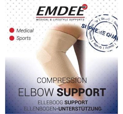 Emdee Elastische ondersteuning elleboog huidkleur maat L (1st) 1st