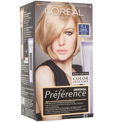 L'Oréal Preference 9.1 viking zeer licht asblond (1set) 1set
