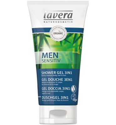 Lavera Men Sensitiv douchegel showergel 3in1 EN-FR-IT-DE (200ml) 200ml
