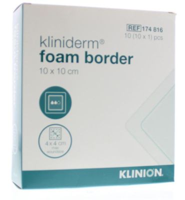 Kliniderm Foam silicone border 10 x 10cm (10st) 10st