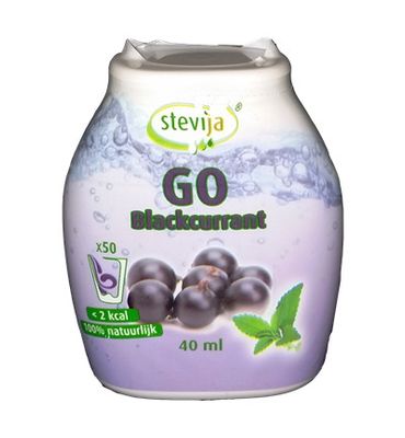 SteviJa Stevia limonadesiroop go blackcurrant (40ml) 40ml