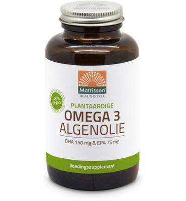 Mattisson Healthstyle Vegan omega 3 algenolie DHA 150mg EPA 75mg (120vc) 120vc