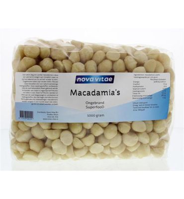Nova Vitae Macadamia ongebrand raw (1000g) 1000g
