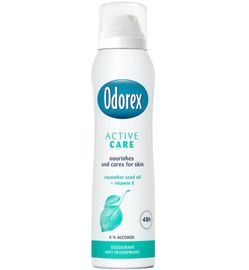 Koopjes Drogisterij Odorex Body heat responsive spray active care (150ml) aanbieding