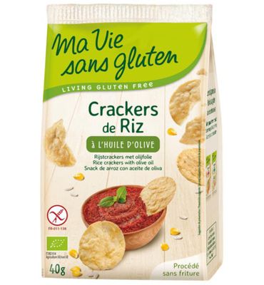 Ma Vie Sans Gluten Rijstcrackers met olijfolie glutenvrij bio (40g) 40g