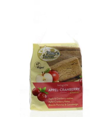 Billy's Farm Appel cranberry staafjes bio (175g) 175g