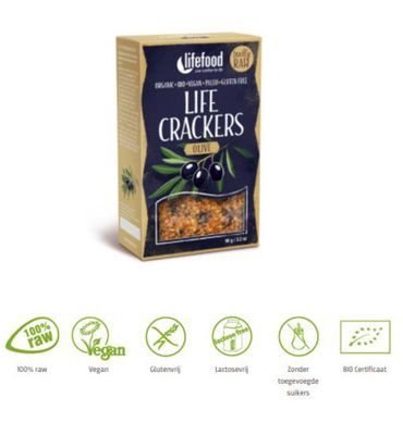 Lifefood Life crackers olijf bio (90g) 90g