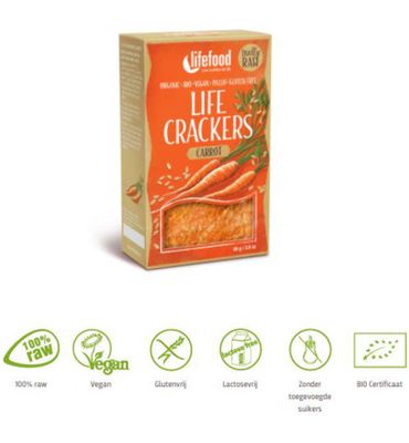 Lifefood Life crackers wortel bio (80g) 80g