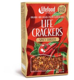 Lifefood Lifefood Life crackers pikante tomaat bio (90g)