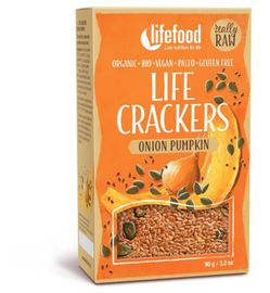 Lifefood Lifefood Life crackers pompoen ui bio (90g)