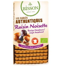 Bisson Bisson Zandkoekjes hazelnoot/rozijn authentiek bio (175g)