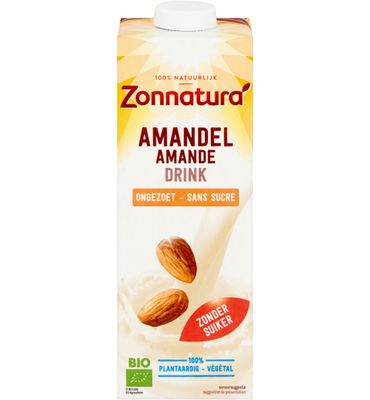 Zonnatura Amandel drink ongezoet bio (1000ml) 1000ml