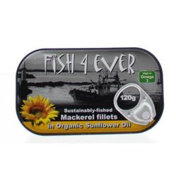 Fish 4 Ever Fish 4 Ever Makreelfilet in zonnebloemolie (120g)