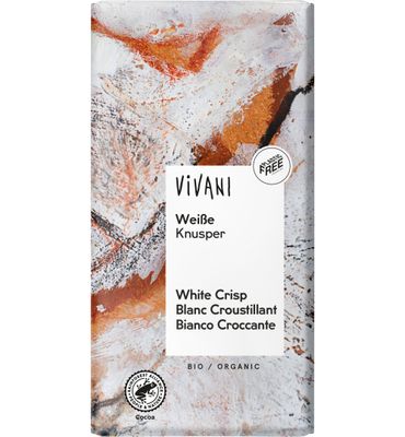 Vivani Chocolade wit met rice crispies bio (100g) 100g