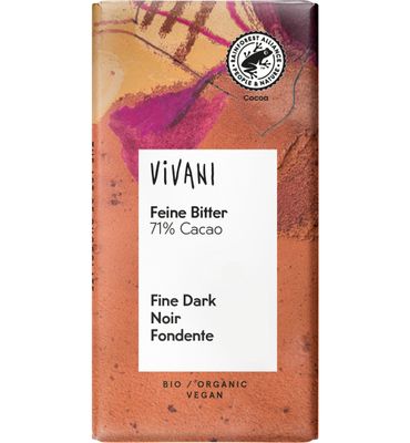 Vivani Chocolade minibars puur 71% bio (12.5g) 12.5g