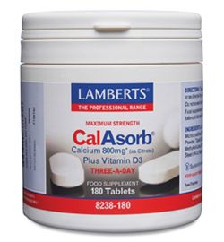 Lamberts Lamberts CalAsorb (calcium citraat) & Vitamine D3 (180tb)